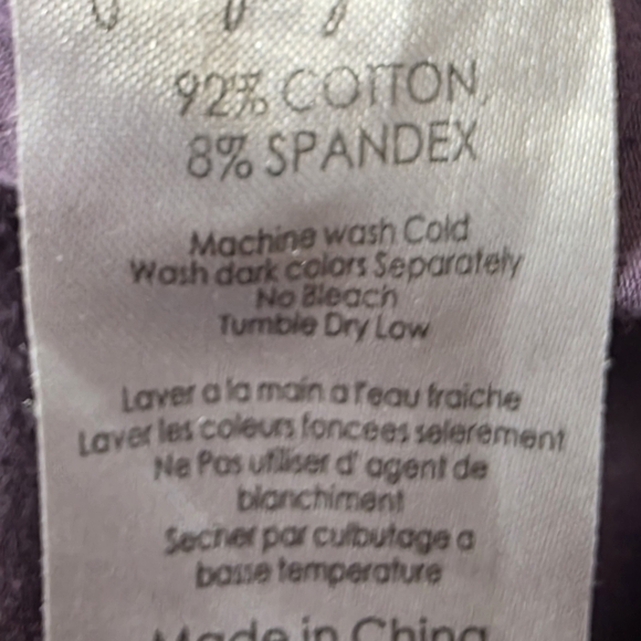 Lilac Cotton Top With Grey Trim And Ruching Lg. - Picture 12 of 12